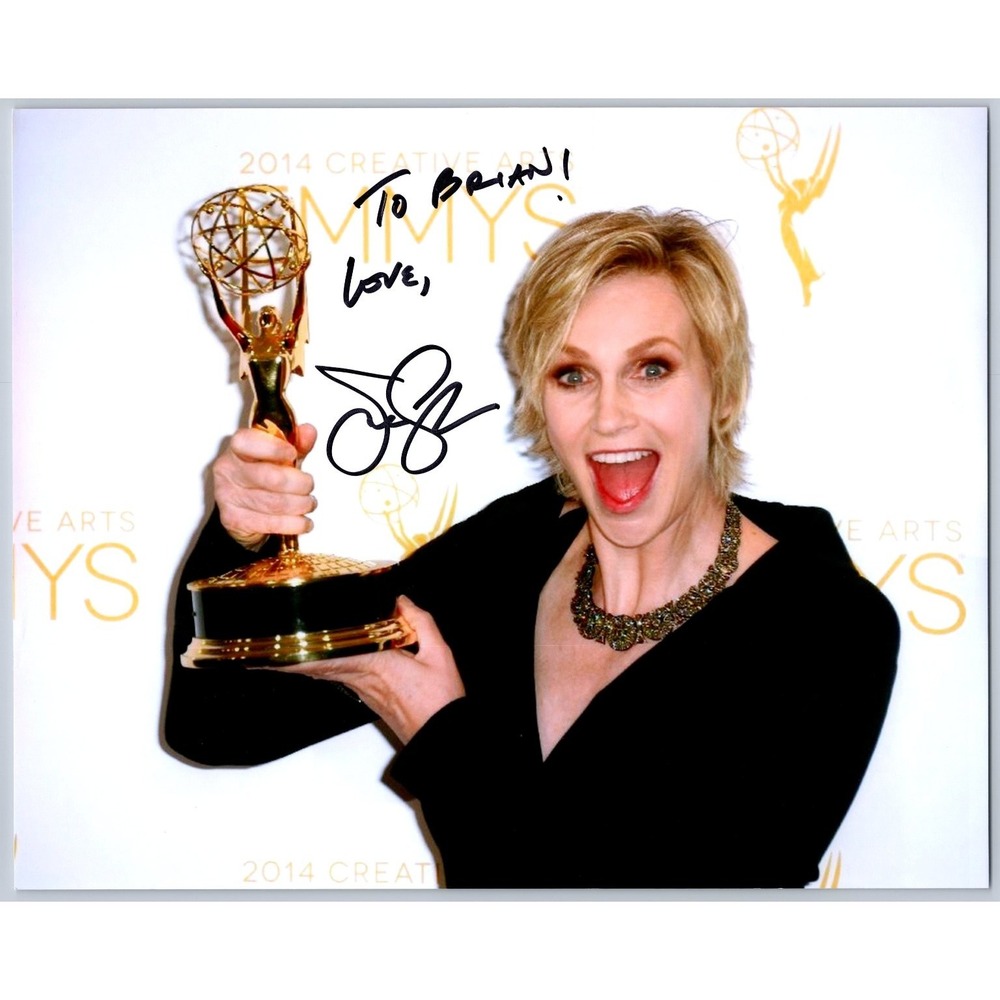 Jane Lynch Autographed Photo Emmy Award Inscribed To Brian Signed 8x10